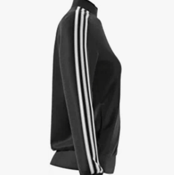 NWT ADIDAS BLACK STRIPED JACKET - Picture 2 of 4
